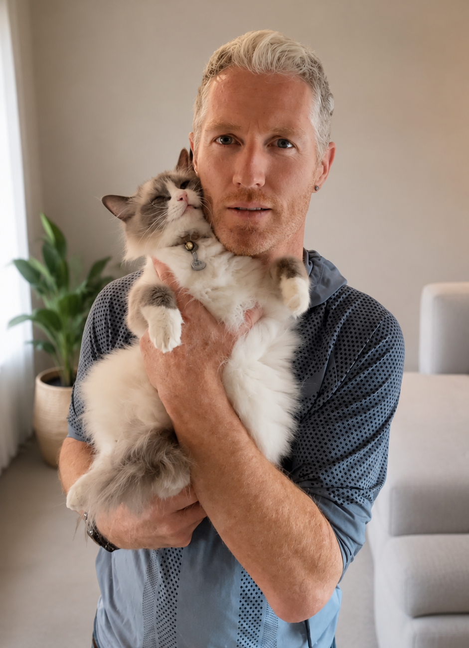 Purrfect Match Co. breeders holding a Ragdoll cat